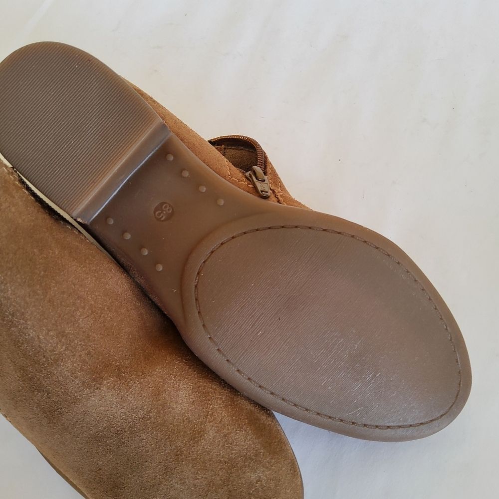 Diba Brown Suede Leather Ankle Boots Booties Size 8.5 - Picture 9 of 11